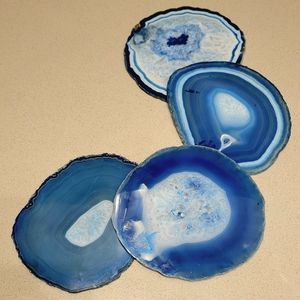 CRAZY SALE!! BLUE AGATE 💙 COASTERS - Set of 4 Slices
